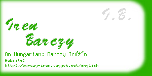 iren barczy business card